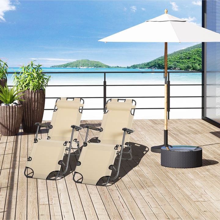 Set of 2 Folding Sun Loungers