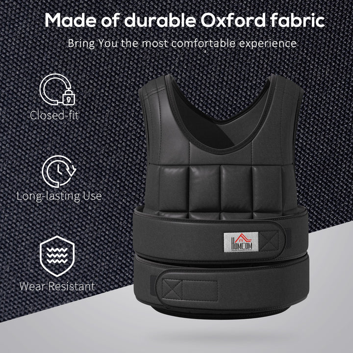 20kg Adjustable Metal Sand Weight Vest Black