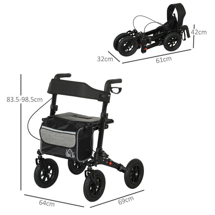 Folding Rollator Walker with Padded Seat