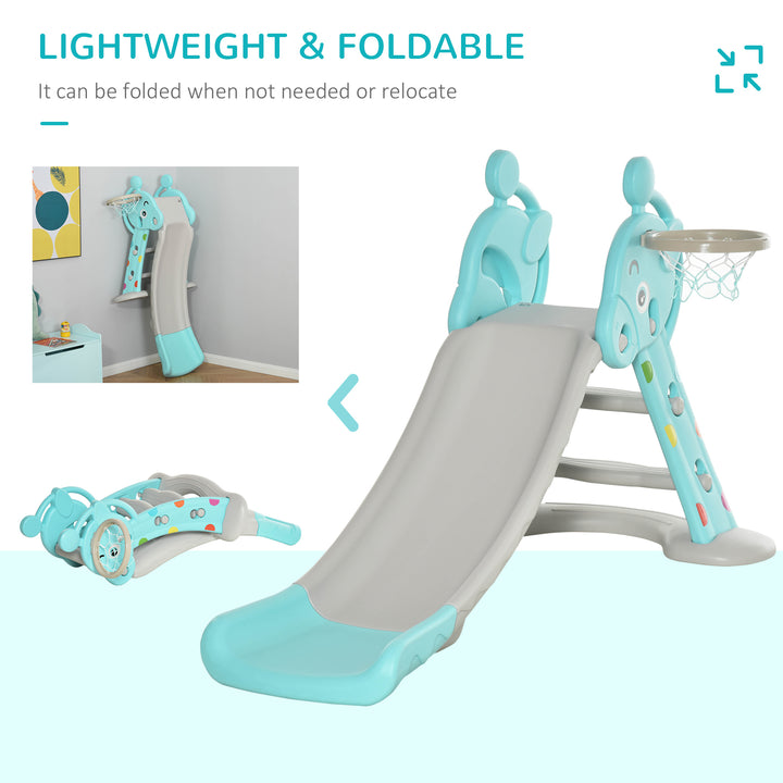 Kids 2 in 1 Slide with Basketball Hoop