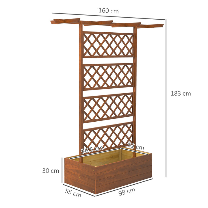 Wooden Trellis Planter Box