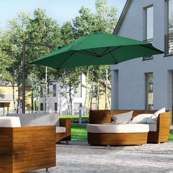 Waterproof Offset Roma Patio Umbrella: 2.5m Square Canopy with 360° Rotation