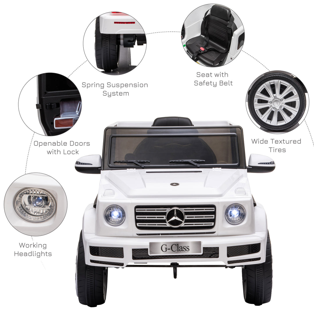 Compatible 12V Battery-powered Kids Electric Ride On Car Mercedes Benz G500 Toy w/ Parental Remote Control Music Lights