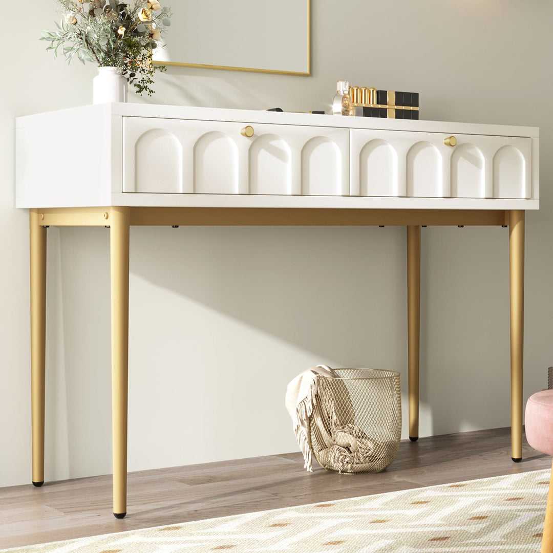 Space-Saving Dressing Table with 2 Drawers