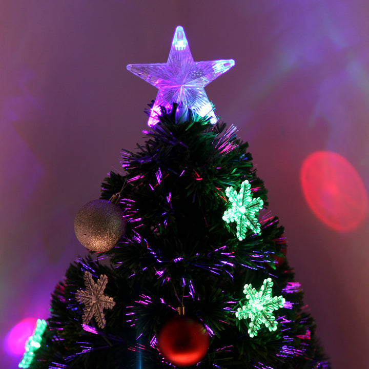 3ft Fibre Optic Christmas Tree 90cm W/ Showflakes