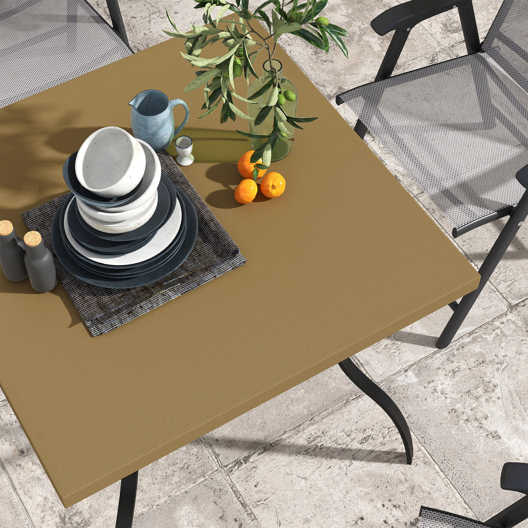 Dia. 80cm Square Garden Dining Table with Umbrella Hole