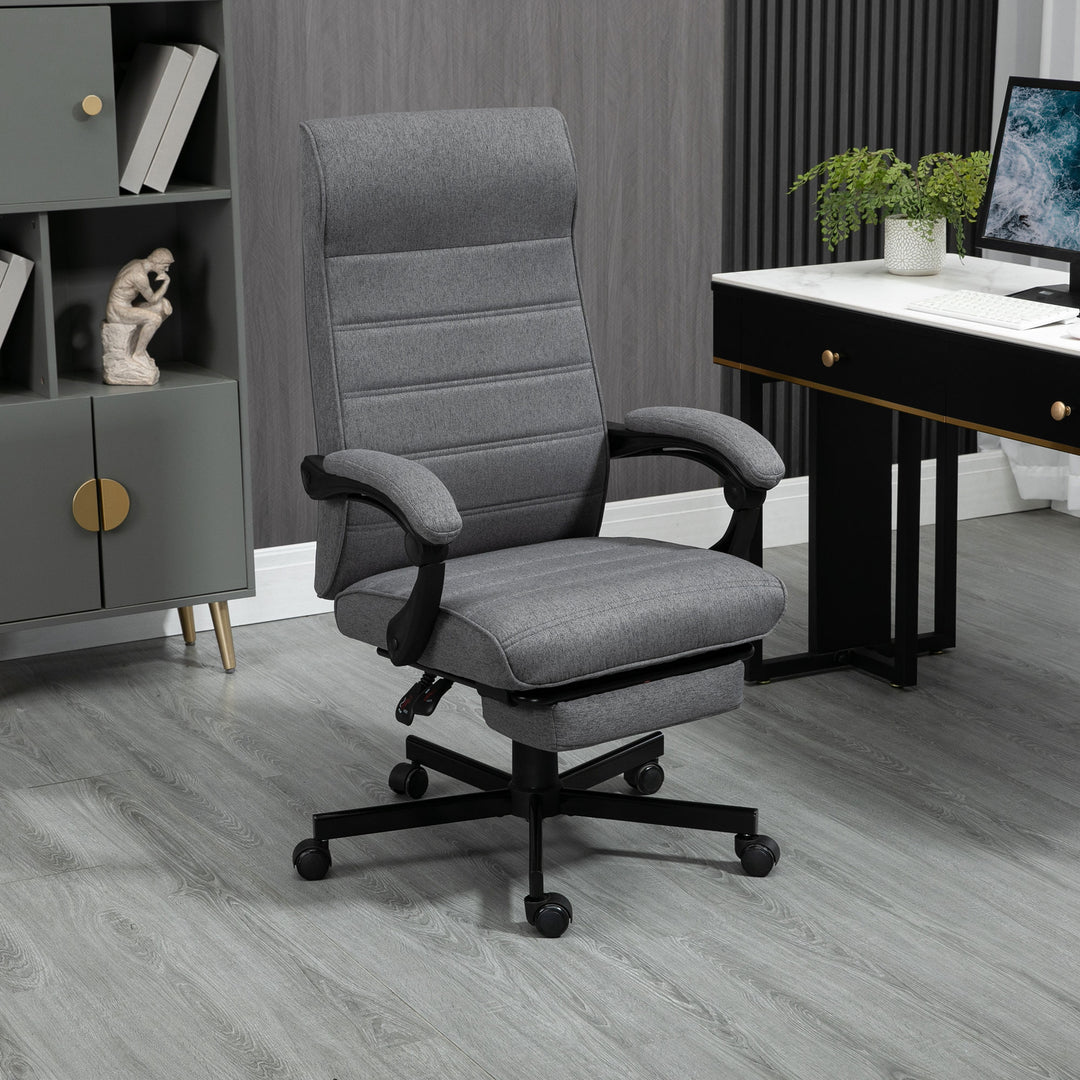 Vinsetto Computer Desk Chair, Recliner, Grey