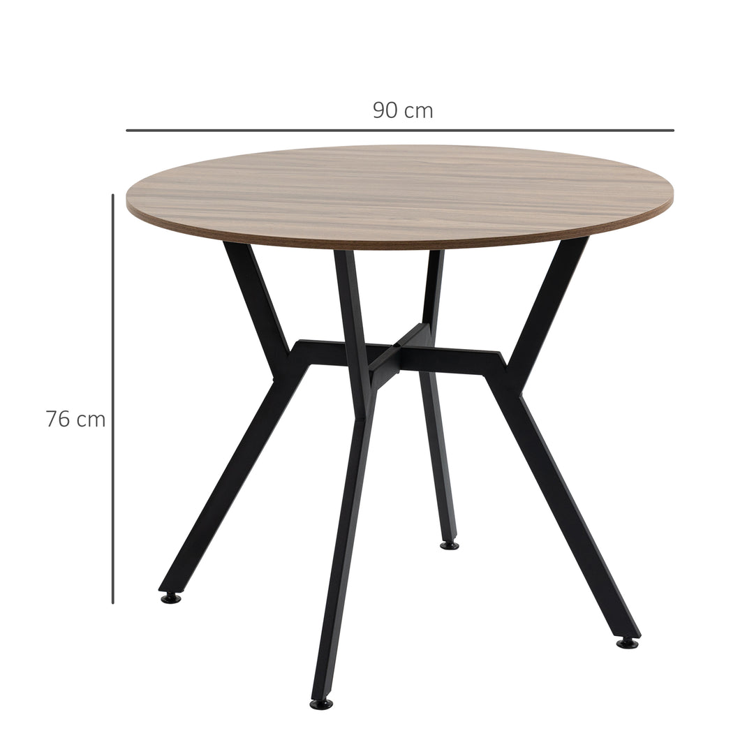 Round Kitchen Table with Black Legs Anti-slip Foot Pads