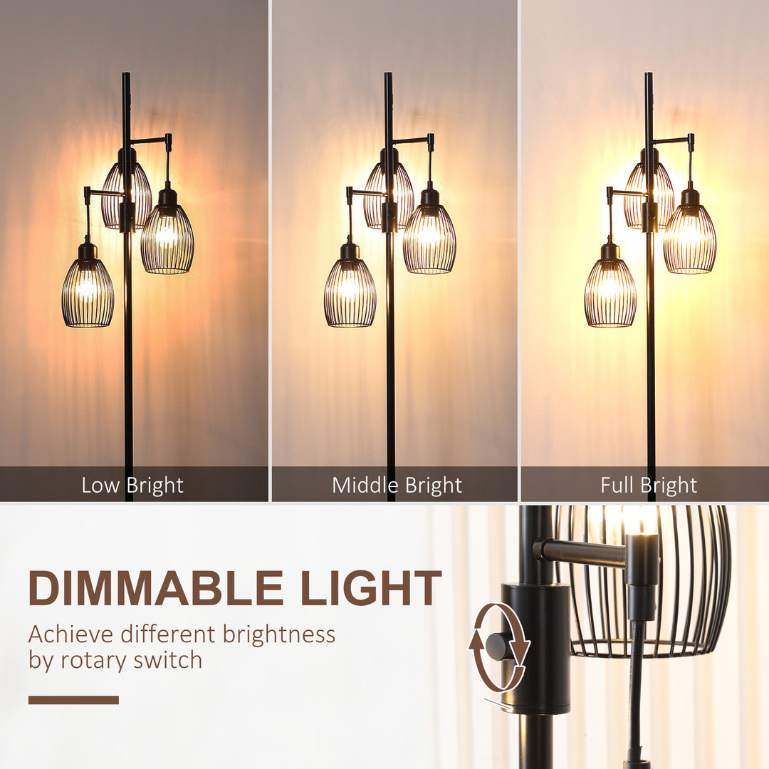 Industrial Floor Lights with Metal lampshades