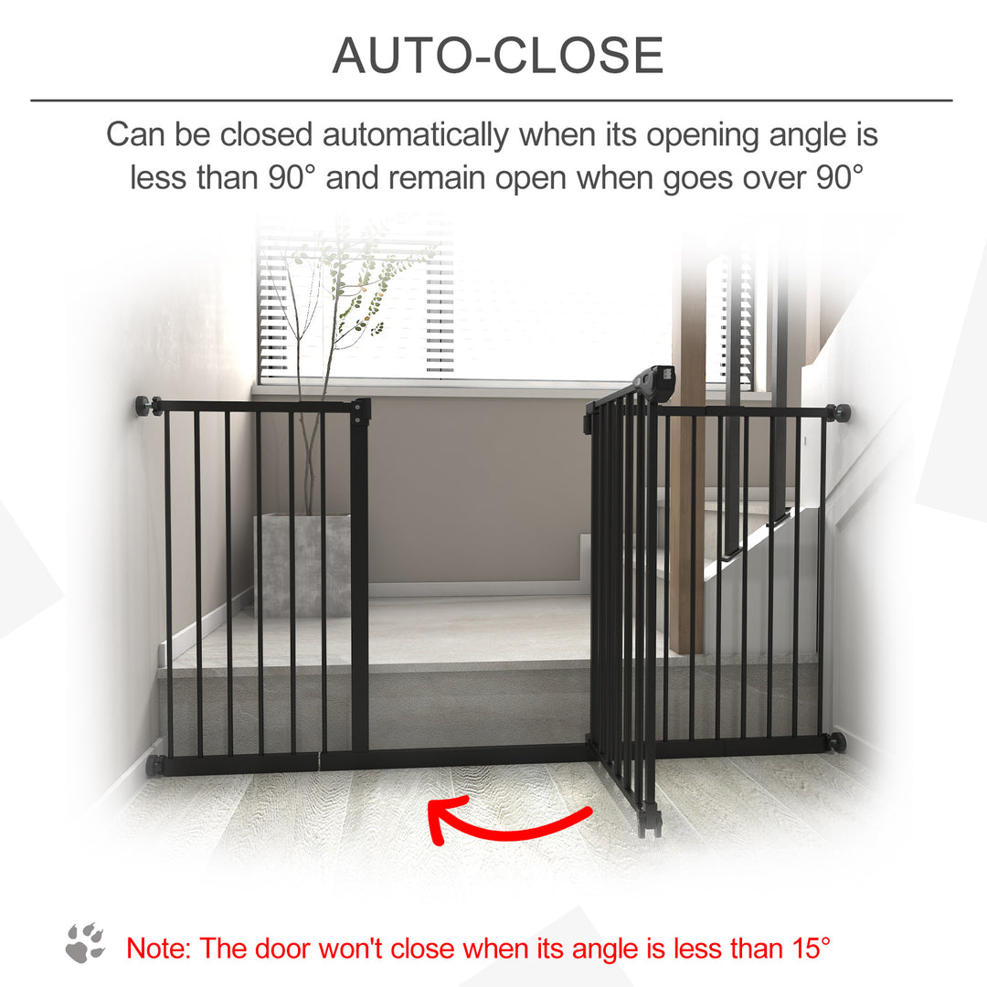 Retractable Pet Safety Gate Dog Barrier Home Doorway Corridors Room Divider Stair w/ 3 Extensions