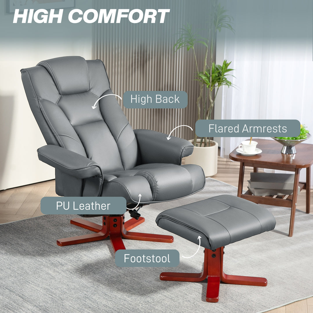 Leather Recliner Chair wirh Footstool