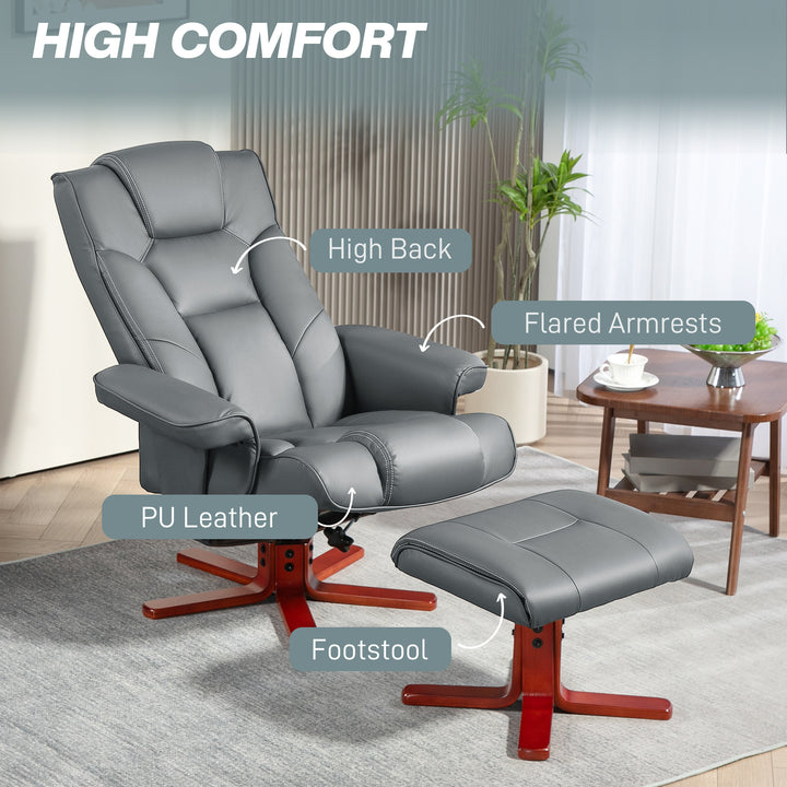 Leather Recliner Chair wirh Footstool