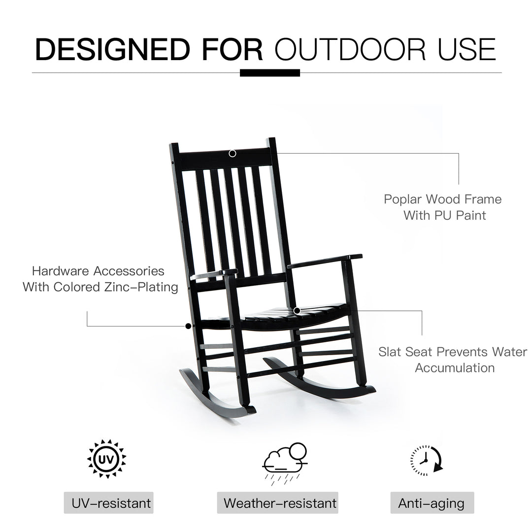 Wooden Rocking Chair: Patio Rocker Armchair for Outdoor Seating