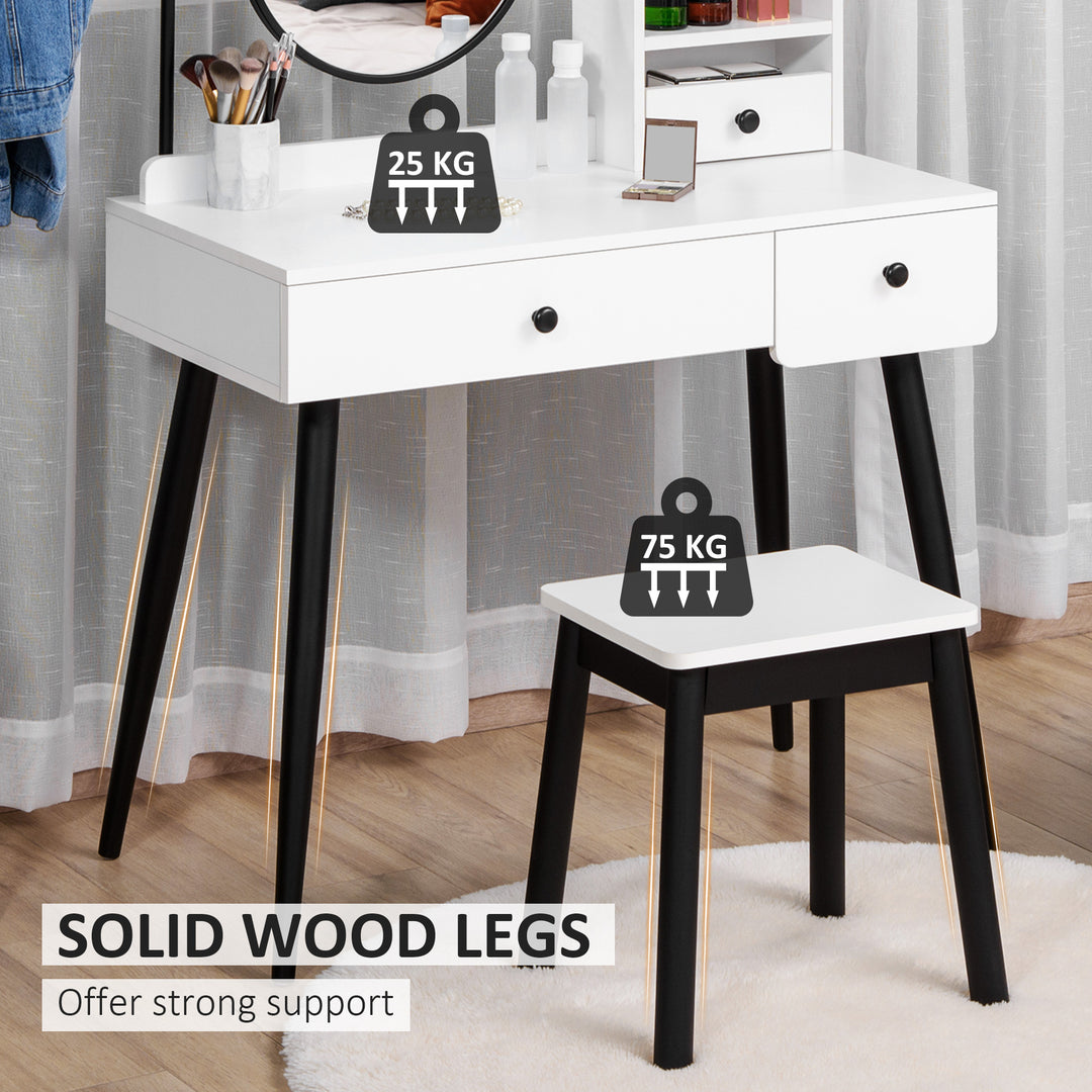 Vanity Dressing Table Set with Mirror and Stool