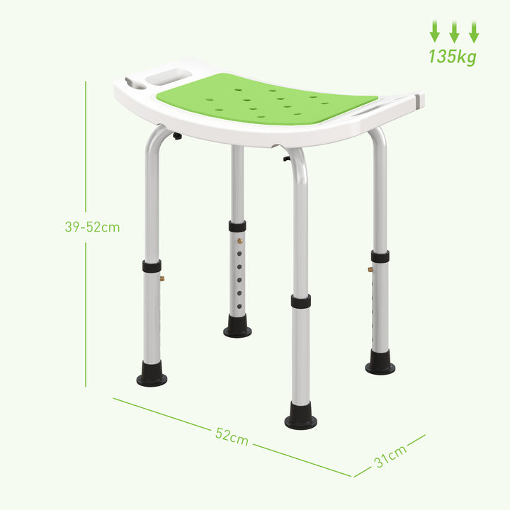 6-Level Height Adjustable Aluminium Bath Stool with Non-Slip Design