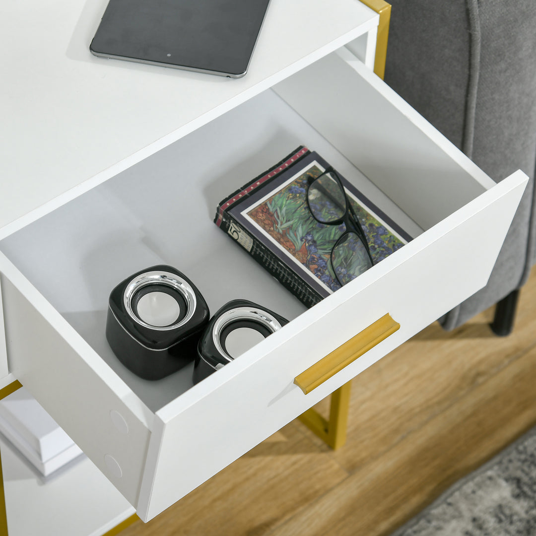 Contemporary Bedside Cabinet with Drawer and Shelf