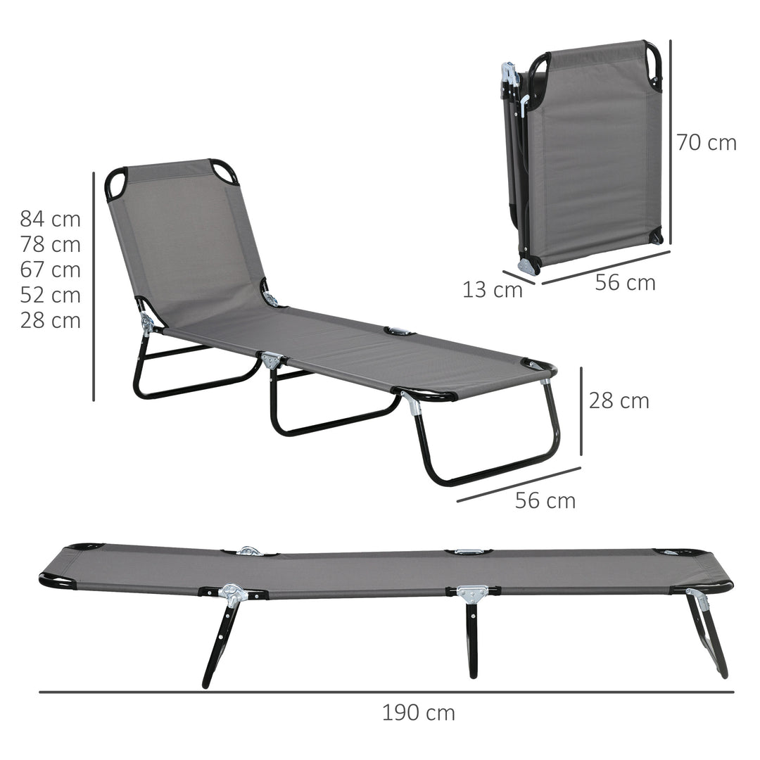 Patio Sun Lounger with 5-Position Adjustable Backrest