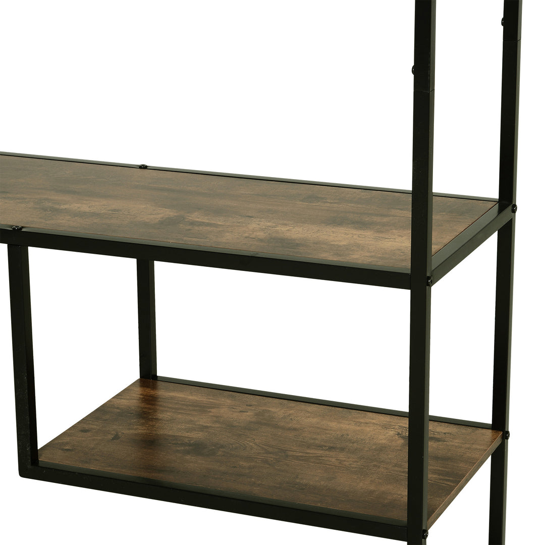 HOMCOM Industrial 6-Shelf Bookcase, Brown