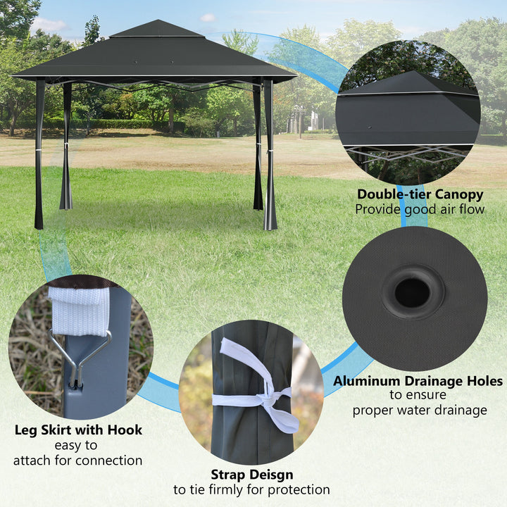 4 x 4m Pop-up Gazebo Double Roof Canopy Tent with Roller Bag & Adjustable Legs Outdoor Party