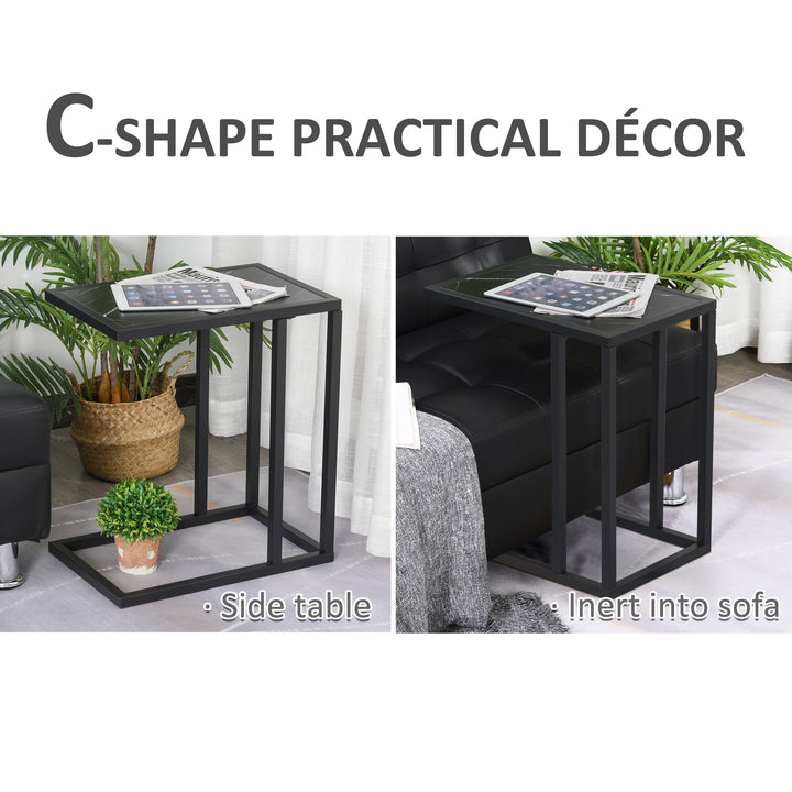 HOMCOM Space-Saving C Shape Side Table