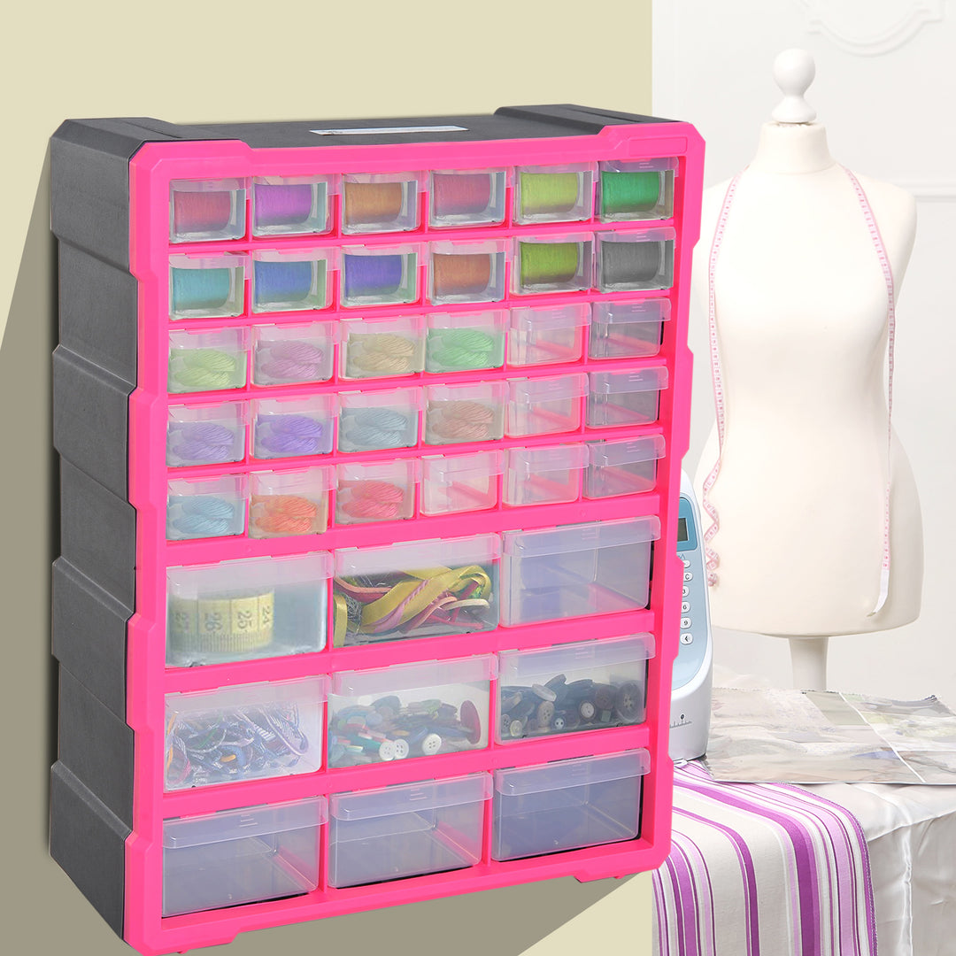 Organiser Cabinet: 39 Drawer Plastic Storage Unit for Small Parts