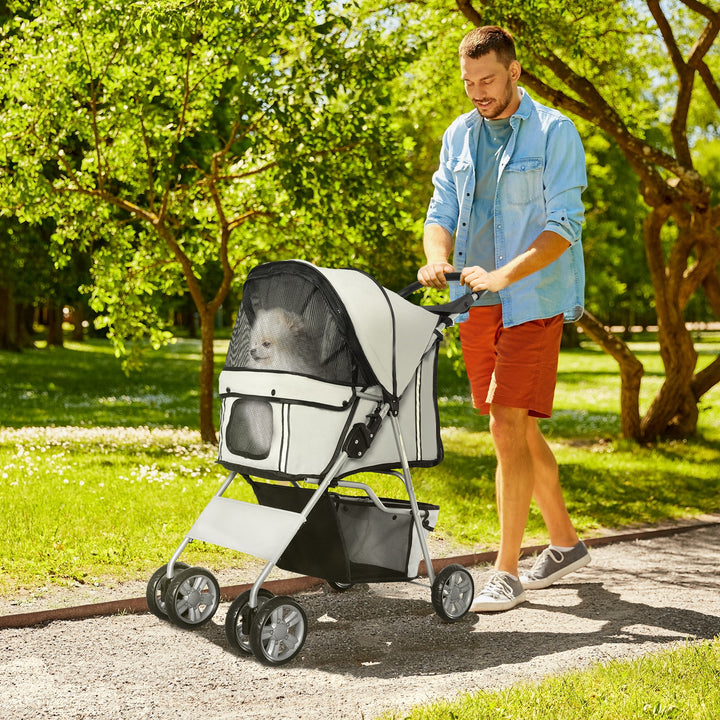 Pet Stroller for Pooches: Foldable Pushchair with Wheels