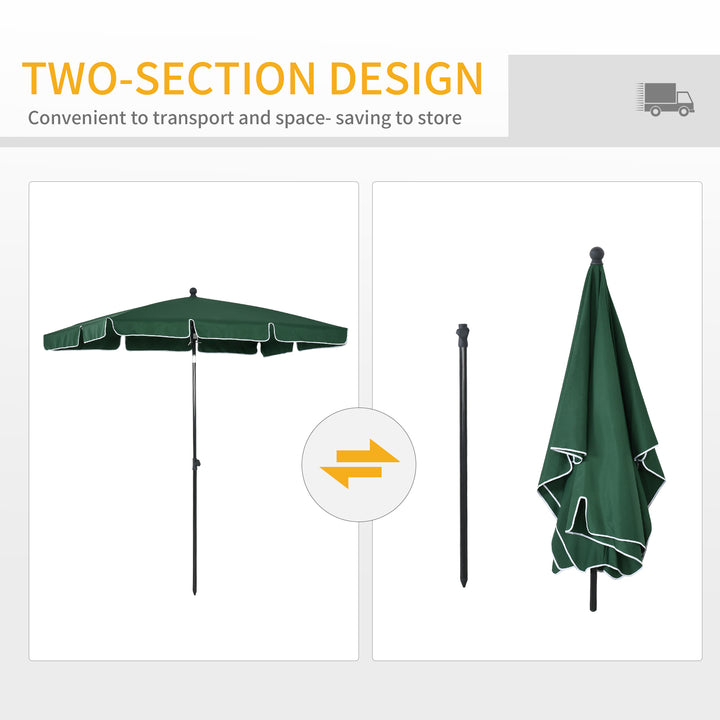 Aluminous Rectangular Parasol: Tilting Patio Sunshade