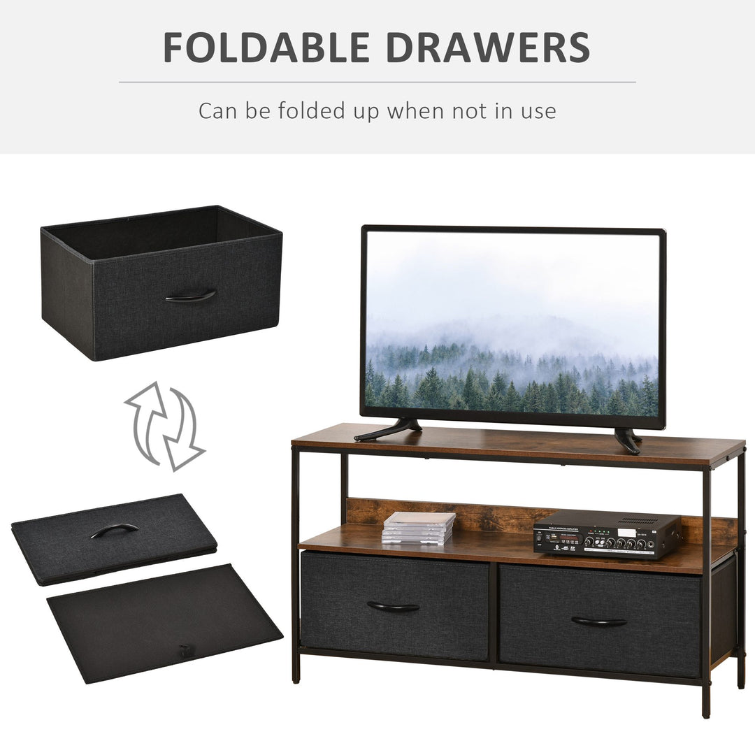 TV Cabinet with Foldable Linen Drawers