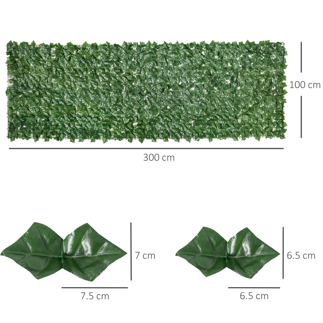 2-Piece Artificial Leaf Hedge Screen Privacy Fence Panel for Garden Outdoor Indoor Decor