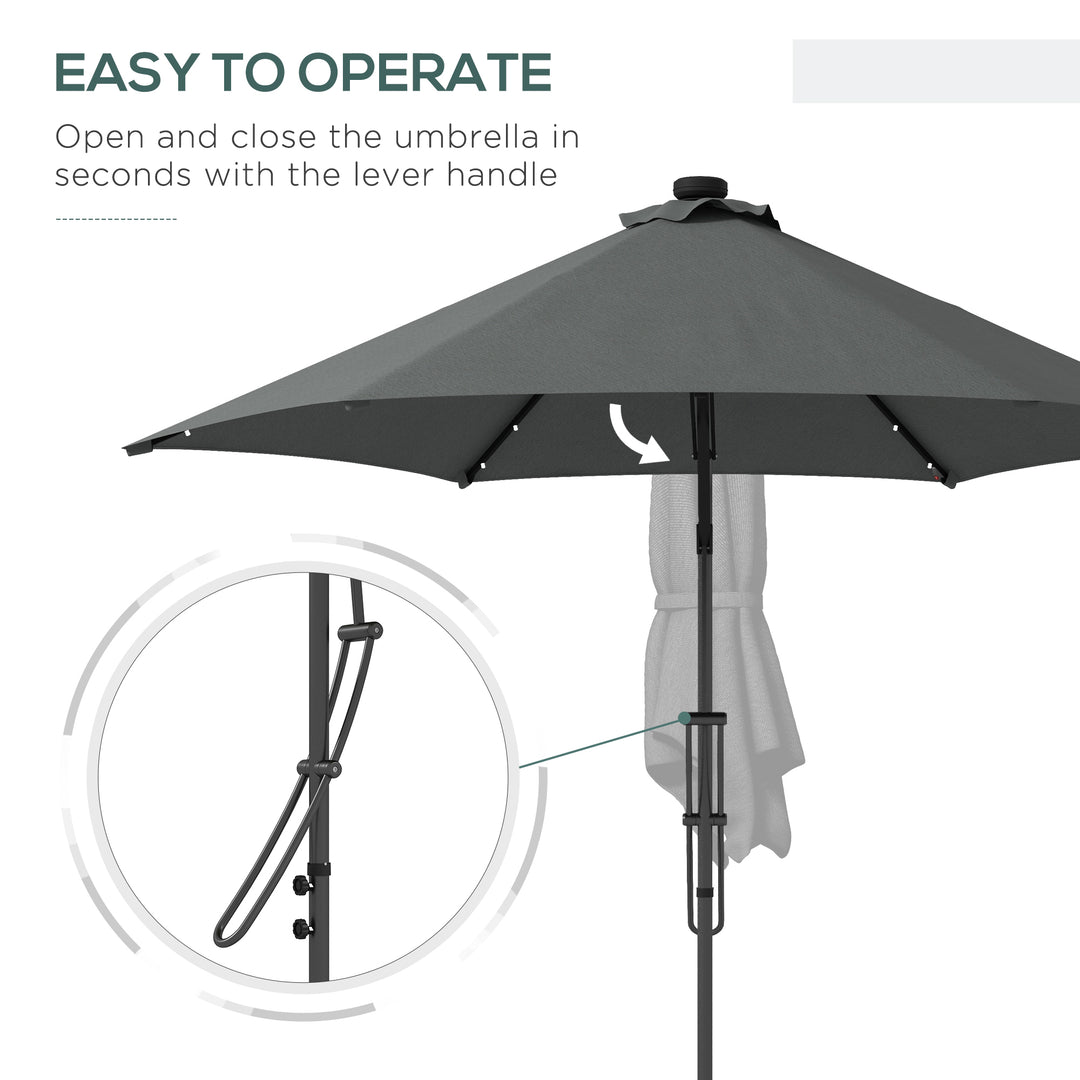 3(m) Garden Parasol Cantilever Umbrella with Solar LED