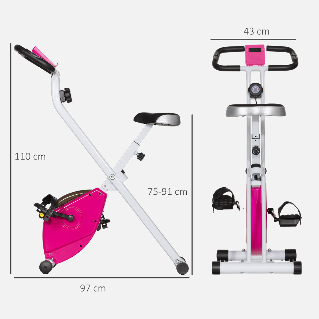 Foldable Exercise Bike with 8-Level Magnetic Resistance