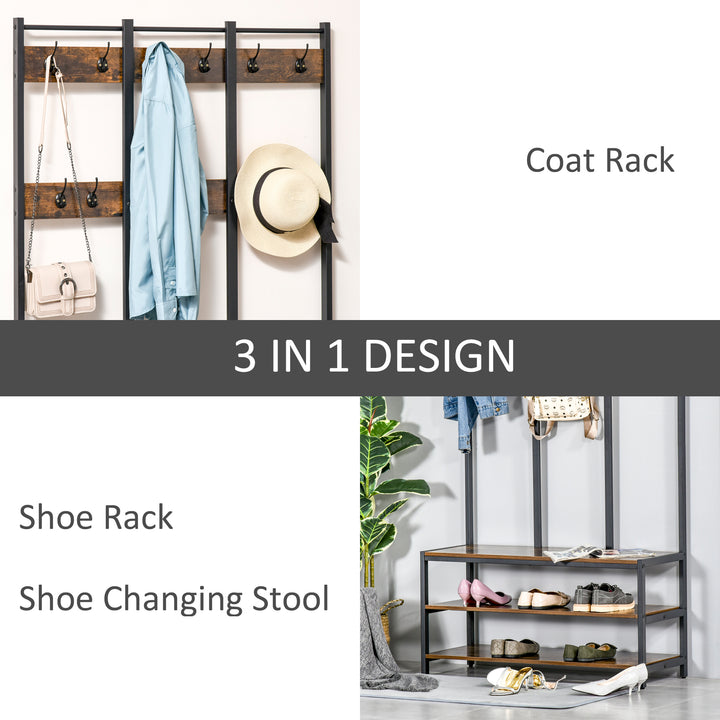 Hall Tree Coat Rack Stand