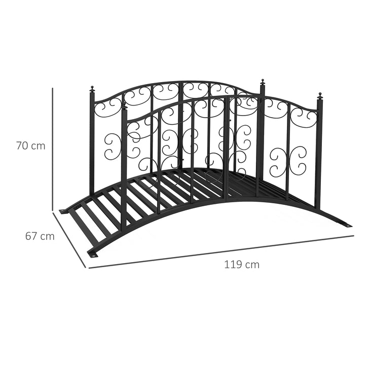 1.2M Metal Decorative Scrollwork Arch Garden Bridge