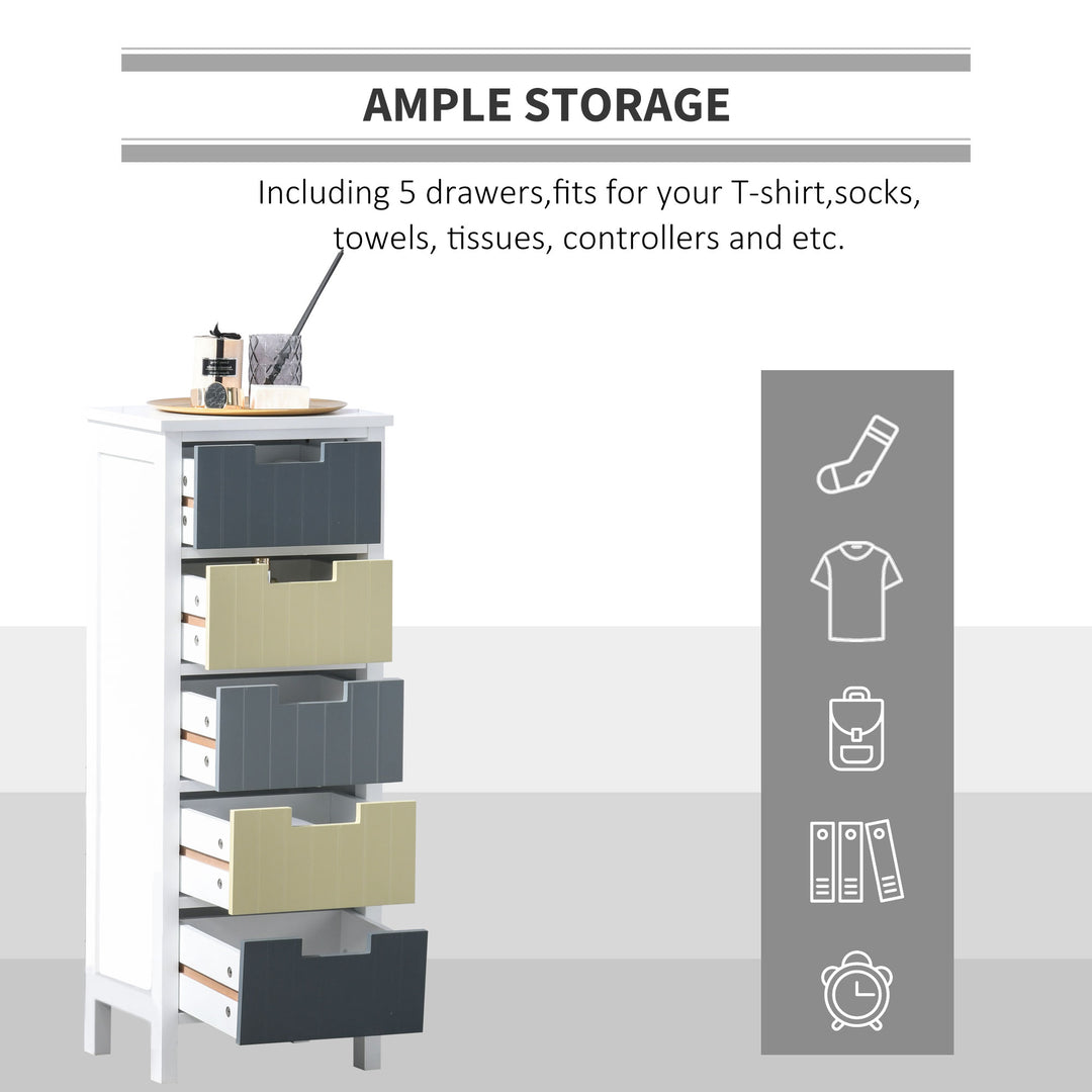 Tall Chest of Drawers, 5 Detachable Drawers