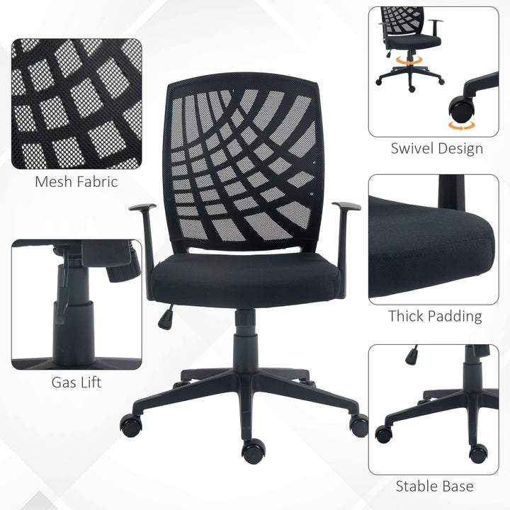 HOMCOM Ergonomic Mesh Office Chair, Black