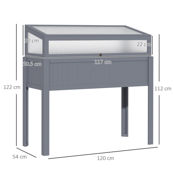 Raised Garden Bed 2-IN-1 Wood Cold Frame Greenhouse with Elevated Garden Box