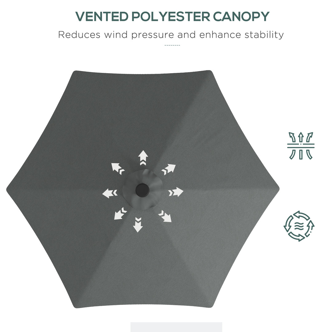 3(m) Garden Parasol Cantilever Umbrella with Solar LED