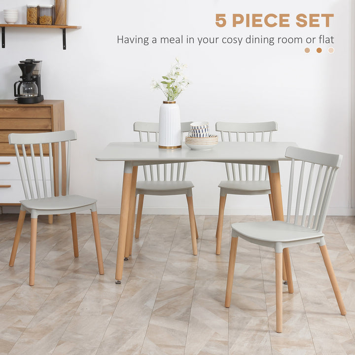 HOMCOM 5-Piece Dining Set with 4 Chairs, Grey https://www.awin1.com/pclick.php?p=36730022783&a=1765756&m=17151 Aosom