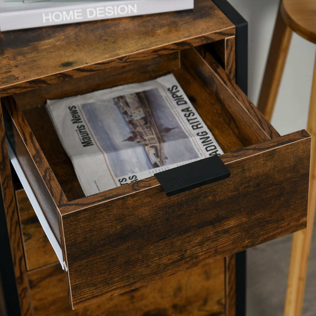 Industrial Storage Trunk: 3-Drawer Metal Cabinet