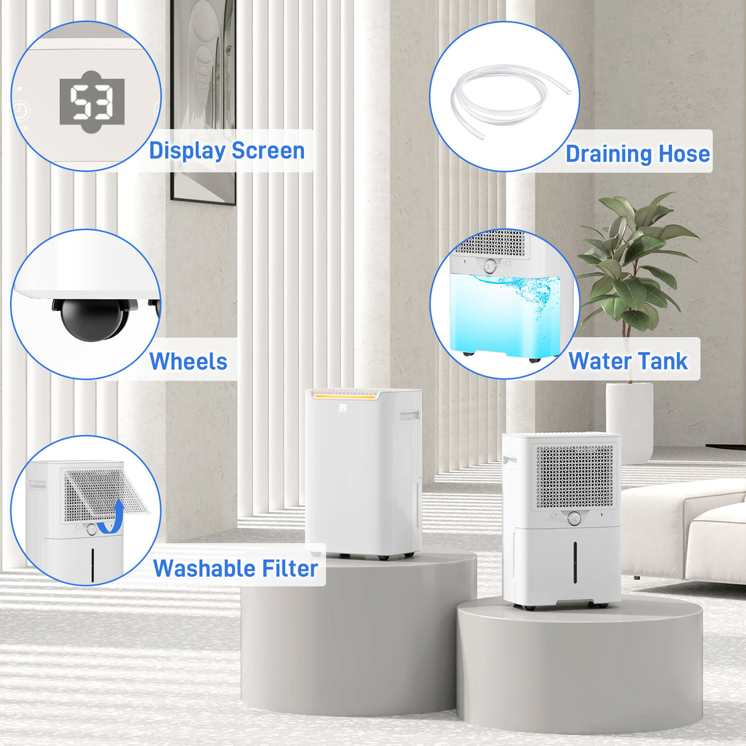 Dehumidifier And Air Purifier 20L/Day with Continuous Drainage