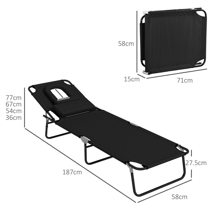 Outdoor Foldable Sun Lounger Set of 2