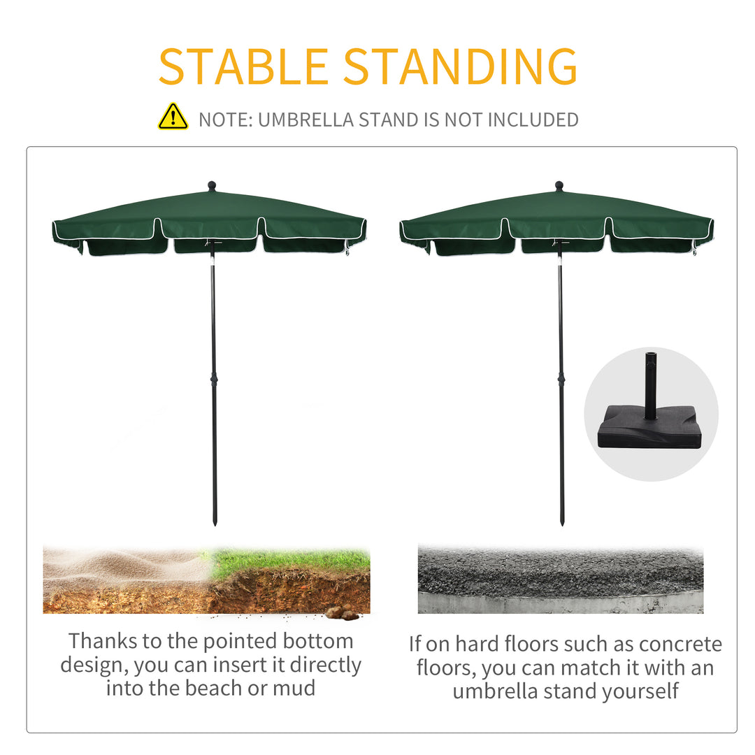 Aluminous Rectangular Parasol: Tilting Patio Sunshade