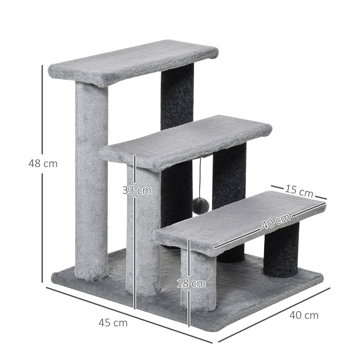 3-step Pet Stairs with Scratching Posts