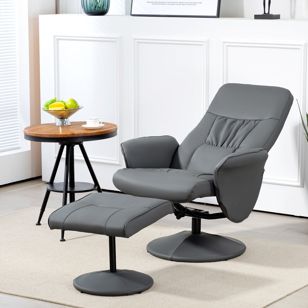 Swivel Recliner Chair with Footstool