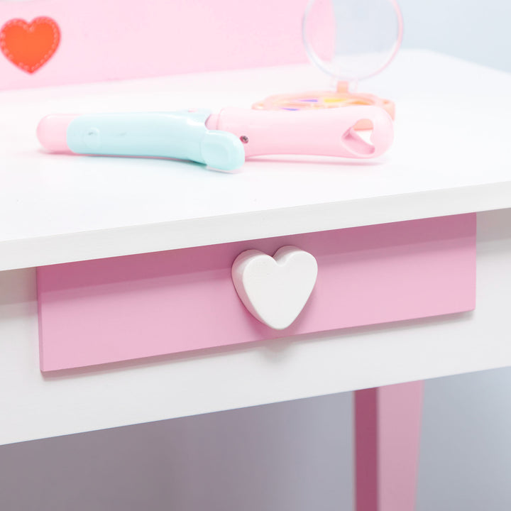 Pink Kids Vanity Set with Dressing Table