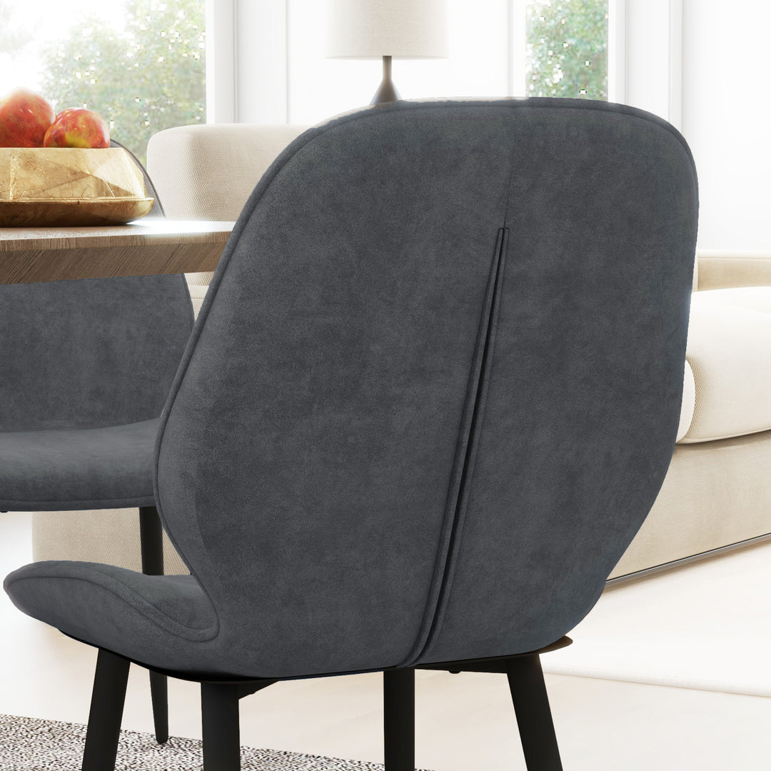 HOMCOM Velvet Dining Chairs Set of 2, Grey