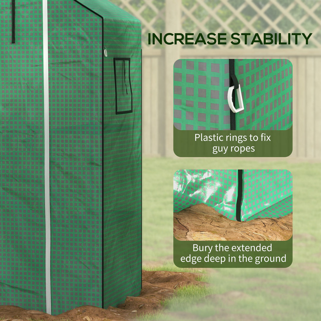 Greenhouse Cover Replacement Walk-in PE Hot House Cover with Roll-up Door and Windows