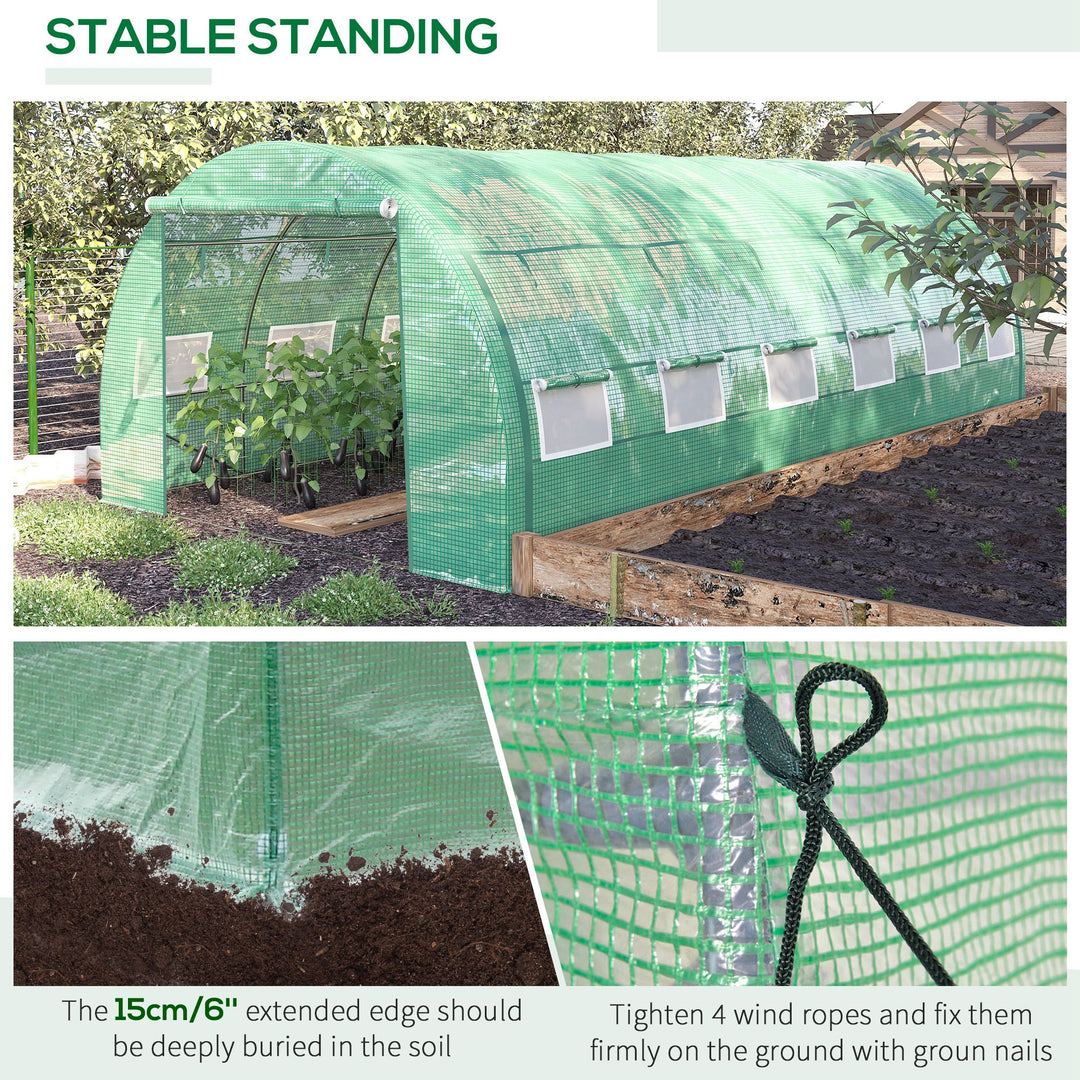 Polytunnel Greenhouse Walk-in Grow House Tent with Roll-up Sidewalls