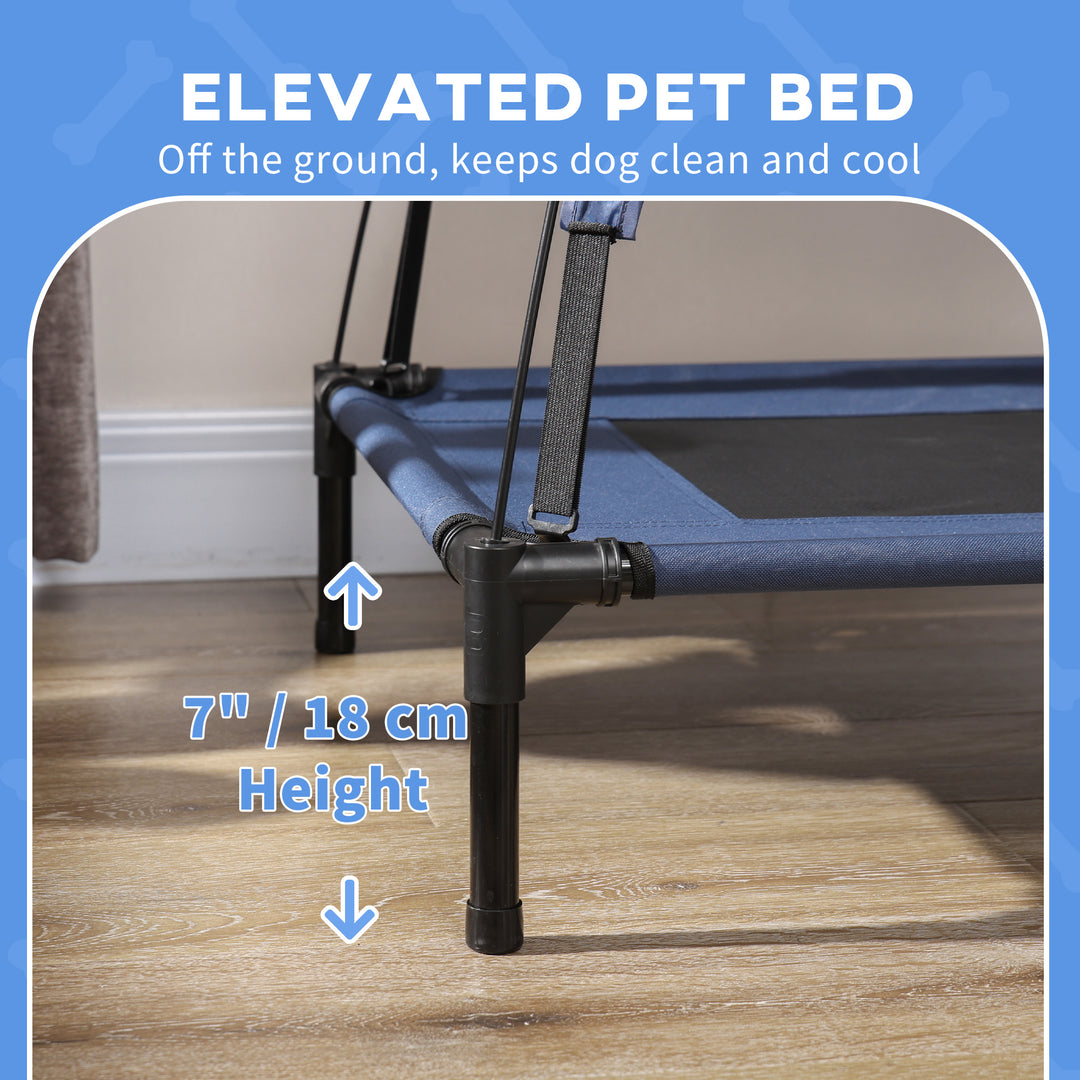 Elevated Dog Bed: Waterproof Mesh with UV Canopy