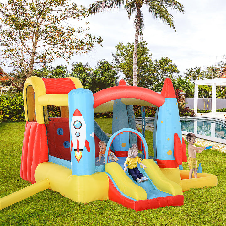 Kids Bounce Castle House Inflatable Trampoline Slide Water Pool 3 in 1 with Blower for Kids Age 3-10 3.3 x 2.65 x 1.85m